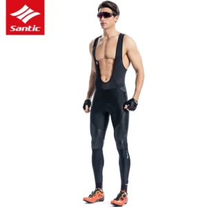 SANTIC Autumn Winter Cycling Bib Pants Gel Pad PRO Riding MTB Mountain Bike Bib Tights Outdoor Sport Underwear Bicycle Trousers