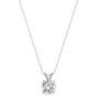 1 Ct Round Solid 14K White Gold Simulated Diamond Solitaire Pendant Necklace 18