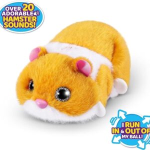 Pets Alive Hamstermania (Orange) by ZURU Hamster, Electronic Pet, 20+ Sounds Interactive, Hamster Ball Toy for Girls and Children