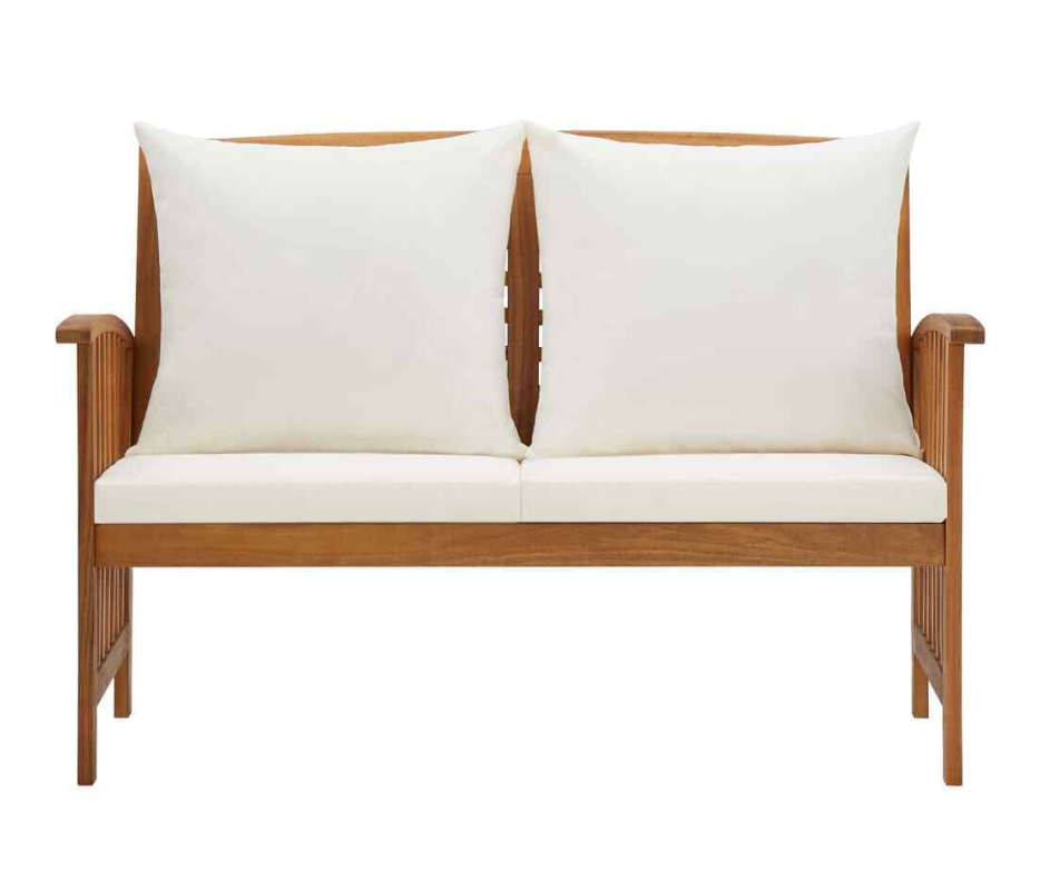 Vidaxl Patio Bench With Cushions 46.9" Solid Acacia Wood - Image 4