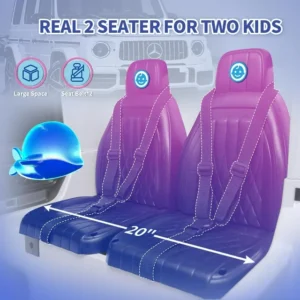 Joywhale 24V 2-Seater Kids Ride on Car Licensed Mercedes-Benz G63 Powerful 4WD for Kids Ages 3-8, with 7AH Big Battery, Remote Control, Soft Braking, 4-Wheel Suspension, LED Headlight & Music, White