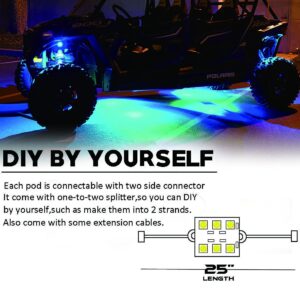 Car Wireless RGB-W LED Rock Light Kit Remote & Phone Control Brake Mode Music