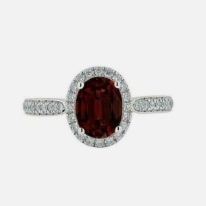 2.20Ct Oval Cut Lab Created Red Ruby Halo Engagement Ring 14k White Gold Plated