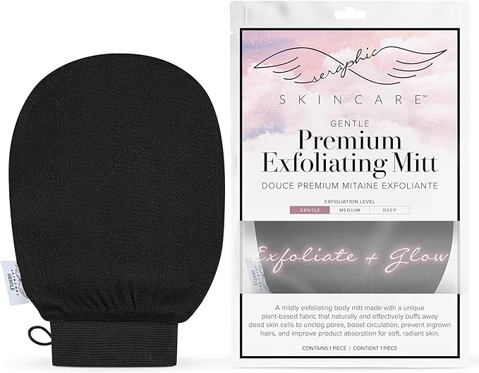Seraphic Skincare Premium Exfoliating Mitt for Body, Gentle – Viscose Fiber Korean Exfoliating Glove for Sensitive Skin – Body Exfoliator for Self-Tan Removal and Application - Image 2