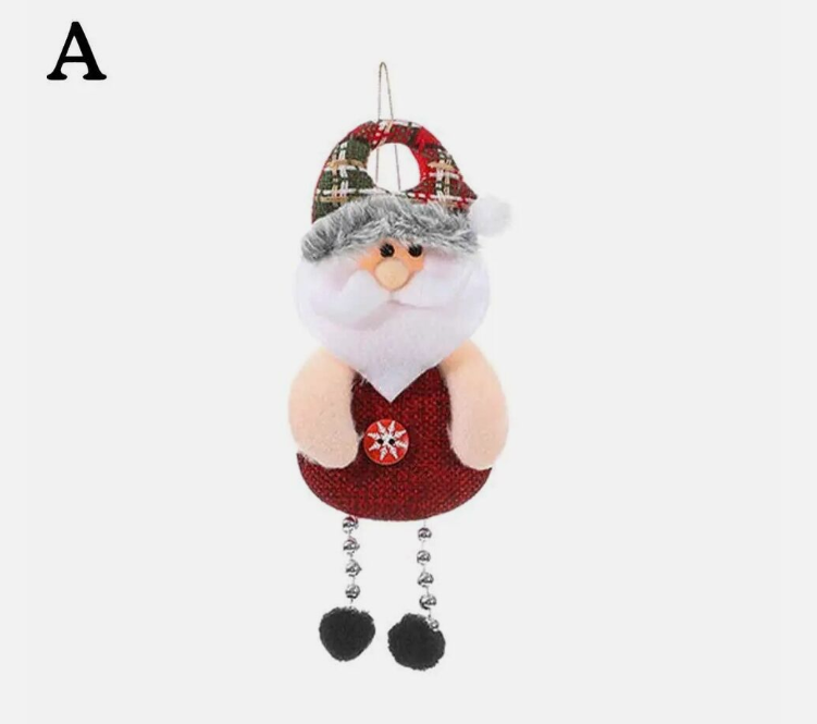 4 PCS Christmas Hanging Ornament Santa Claus Snowman Doll Xmas Tree Decor Gift - Image 4