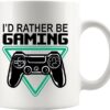 Panvola I’d Rather Be Gaming Gamer Gifts For Men Boyfriend Women Cool Gamers Gifts From Girlfriend Sister Brother Friends Ceramic Mug 11 oz White