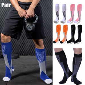 Copper Compression Socks Running Anti Fatigue Graduated Travel Flight Sleeve