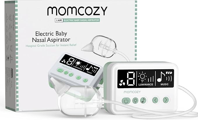 Momcozy Nasal Aspirator for Baby, 75kPa Electric Nose Aspirator for Toddler, Baby Nose Sucker with 9 Suction Levels, Automatic Nose Cleaner with 3 Silicone Tips, 9 Music and 3 Lights - Image 2