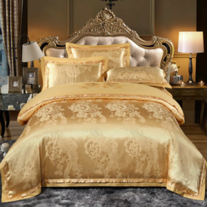 Luxury Silk Satin Bedding Sets Queen King Size Cotton Bed Bedlinen Linge