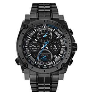 Bulova Men's Icon High Precision Quartz Chronograph Watch, Curved Mineral Crystal, 300m Water Resistant, Continous Sweeping Secondhand, Luminous Markers