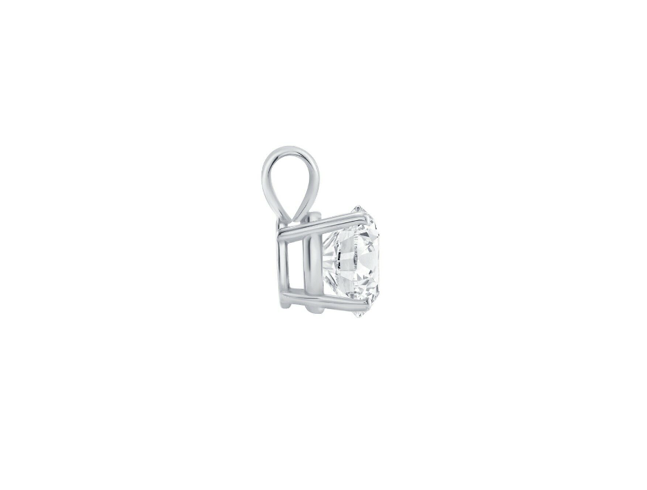 1 Ct Round Solid 14K White Gold Simulated Diamond Solitaire Pendant Necklace 18 - Image 3