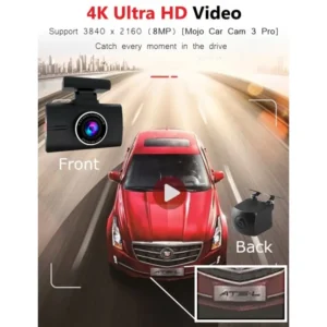 Mojo Car Cam 3 Pro 4K Car Camera Front and Back 1080P WiFi Dash Cam App Control