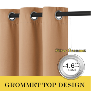 Thermal Blackout Eyelet and Pencil Pleat Door Window Curtains with two Tiebacks