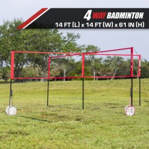 Badminton Set Indoor and Outdoor Play Durable 4-Way Badminton Net Set