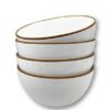 Mora Ceramic Bowls For Kitchen, 28oz - Bowl Set of 4 - For Cereal, Vanilla