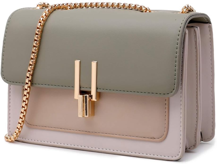 Color-Block Crossbody Bags for Women Leather Cross Body Purses Cute Designer Handbags Shoulder Bag Medium Size - Image 2