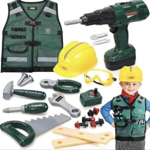 STEAM Life Kids Toddler Tool Set for Boys with Electric Toy Drill, Toy Tool Set