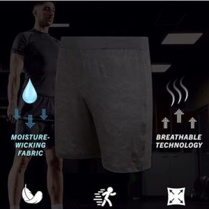 Spyder Men's Athletic Shorts - 2 Pack Lightweight Active Performance Camo Basketball Shorts (S-XL)
