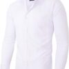 Alimens & Gentle Men's Dress Shirts Long Sleeve Wrinkle-Free Stretch Shirts Solid Formal Button Down Shirt with Pocket