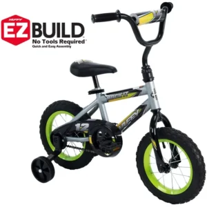 Huffy 12 in. Rock It Kids Bike, for Boys Ages 3 and up Years, Child, Grey Matte and Lime