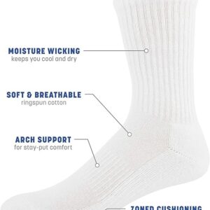 Gildan Men's Active Cotton Crew Socks, 10-pairs