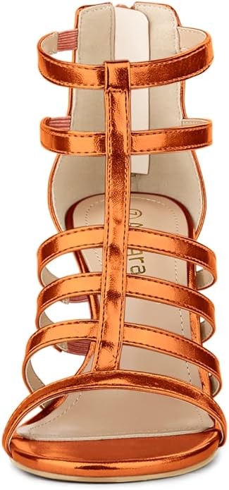 Allegra K Women's Cage Strappy Gladiators Chunky Heels Sandals - Image 2