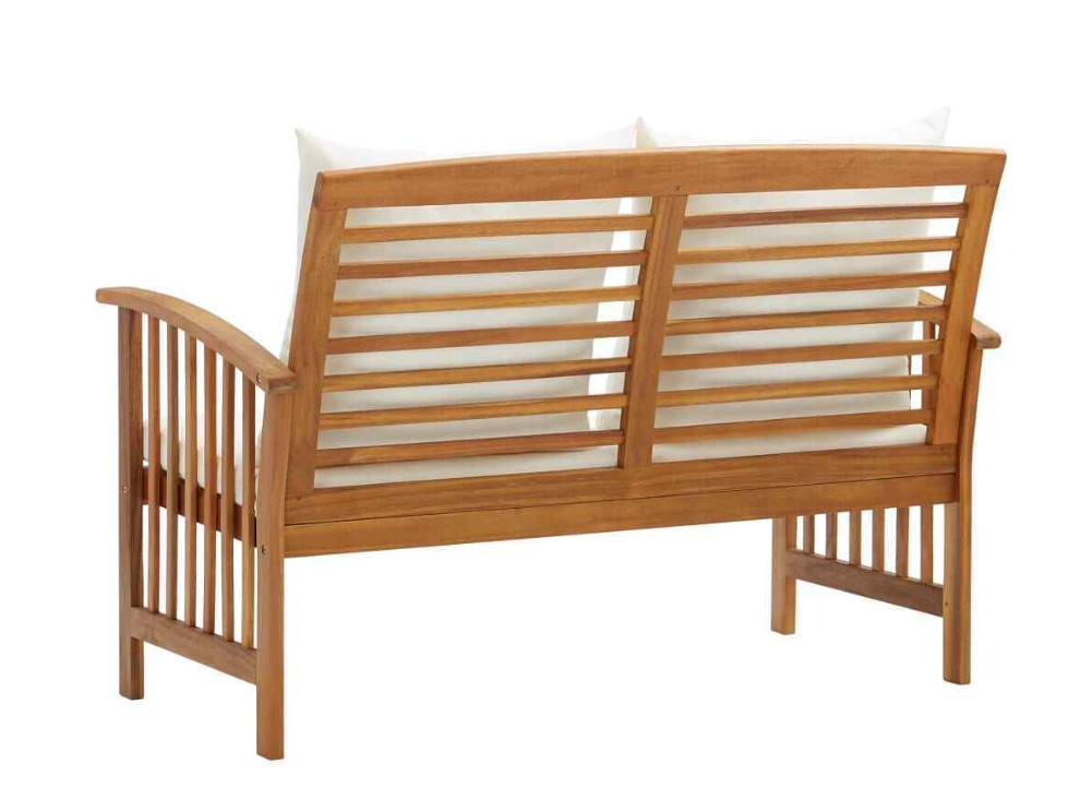 Vidaxl Patio Bench With Cushions 46.9" Solid Acacia Wood - Image 3
