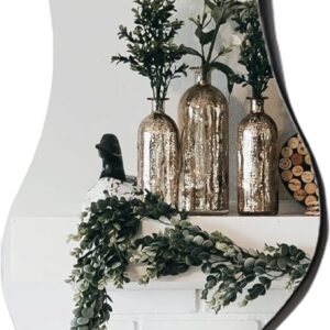 TUSIWIT Irregular Wall Mirror Asymmetrical Mirrors for Wall,Modern Shaped Wavy Mirror for Wall 31.5 x18.9 inch Frameless Mirror Wall Décor Funky Mirror for Living Room Bathroom Bedroom Entryway