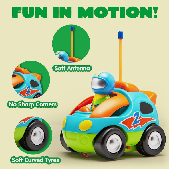 JOYIN 2 Pack Cartoon Remote Control Car with Music & Sound - Image 5