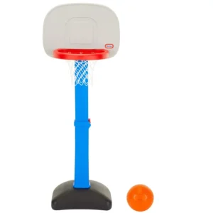 Little Tikes TotSports Easy Score Toy Basketball Hoop with Ball, Height Adjustable, Indoor Outdoor Backyard Toy Sports Play Set For Kids Girls Boys Ages 18 months to 5 Year Old, Blue