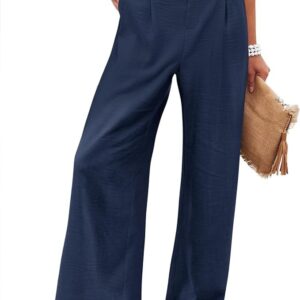 Angerella Women's Wide Leg Pants High Elastic Waisted in The Back Business Work Trousers Long Casual Pants