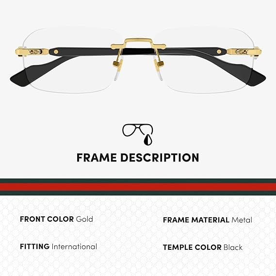 Gucci GG1221O Designer Fashion Eyeglasses Stylish Vintage Rimless Frame Eyewear with Luxury eSHADES Kit - Embrace Sophistication and Elegance - Image 3