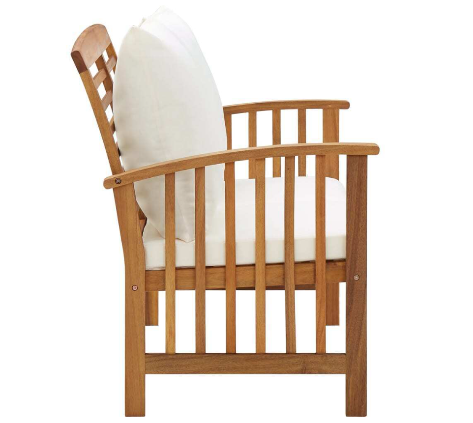 Vidaxl Patio Bench With Cushions 46.9" Solid Acacia Wood - Image 2