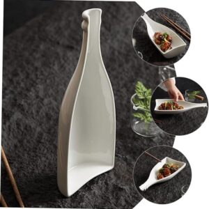 SHOWERORO Shaped Wine Bottle Dinner Bowl Appetizer Tray Side Dish Tray Wine Bottles Charcuterie Accessories Dinner Tray Charcuterie Cheese Pasta Plates White Ceramics Decorate Food
