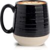 Hasense Large Coffee Mug, 20 oz Ceramic Coffee Cup with Comfortable Handle for Office and Home, Ideal for Coffee Tea Latte, Dishwasher Microwave Safe, 1 PCS(Black)