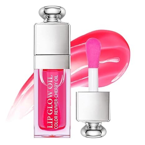 Unyoke Hydrating Lip Glow Oil, Lip Oil Gloss Transparent Toot Tinted Nourishing Long Lasting Repairing Lightening Lip Lines (CHERRY) 0.2 OZ - Image 2