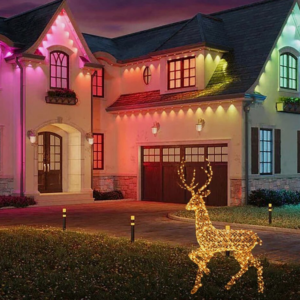 Outdoor Reindeer Christmas Decorations Yard,Pre Lit Deer Family for Outside Home