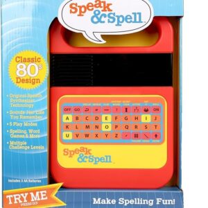 Speak & Spell Electronic Game - Educational Learning Toy, Spelling Games, 80s Retro Handheld Arcade, Autism Toys, Activity for Boys, Girls, Toddler, Ages 7+