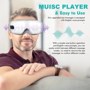 Relax and Reduce Eye Strain with BT Music Heated Eyeris 1 Eye Massager - Improve Sleep, Reduce Dark Circles and Ease Migraines - The Perfect Gift!