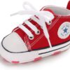 Meckior Baby Girls Boys Canvas Sneakers Soft Sole High-Top Ankle Infant First Walkers Crib Shoes