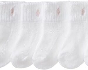 Polo Ralph Lauren Kids’ baby Classic Sport Ankle Socks - 6 Pair Pack - Soft Stretchy Yarn & Stay Up Top