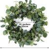 20 Inch Green Eucalyptus Wreath Artificial Hanging Greenery Wreath Ornament for Front Door Year Round Eucalyptus Leaves Garland Wreath (Warm Style