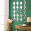 BBTO Teardrop Mirror Wall Decor Decorative Mirror Rustic Crush Diamond Mirrors Wall Decor Farmhouse Decorative Long Mirror for Bathroom Bedroom Entryway Apartment Living Room (Silver, 4 Pcs)