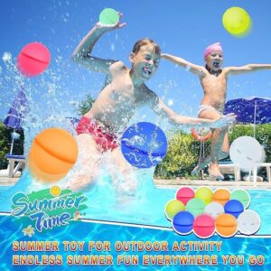 Reusable Magnetic Water Balloons,No Tying Easy Quick Fill, Summer Water Toys, Pool Toys,Refillable Water Balloons, Outdoor Kids Toys For Backyard,Bath Backyard Swimming Pool Party Supplies(12Pack)