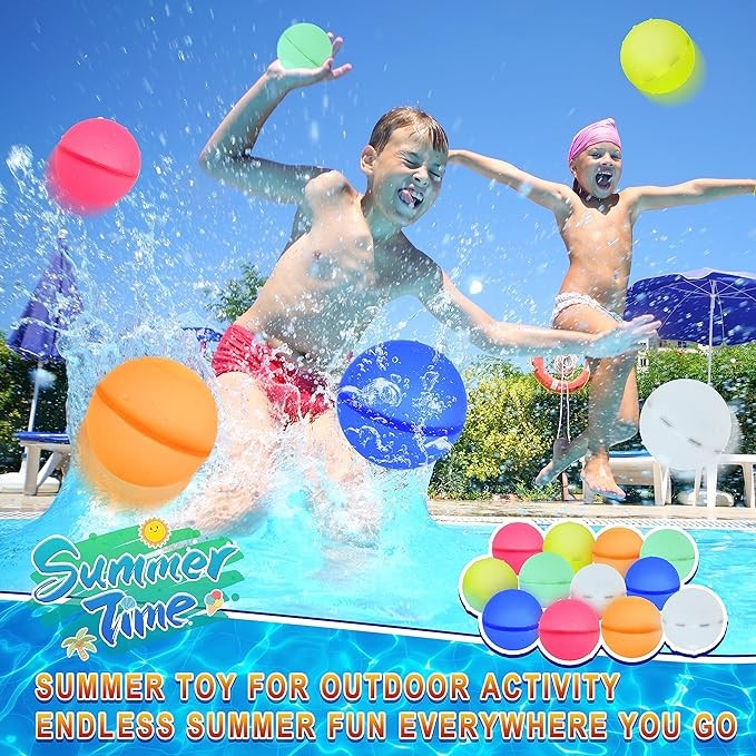 Reusable Magnetic Water Balloons,No Tying Easy Quick Fill, Summer Water Toys, Pool Toys,Refillable Water Balloons, Outdoor Kids Toys For Backyard,Bath Backyard Swimming Pool Party Supplies(12Pack) - Image 3