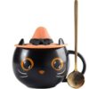 Starbucks Black Cat Cup W/ Witch Cap Lid&Spoon Water Mugs Halloween